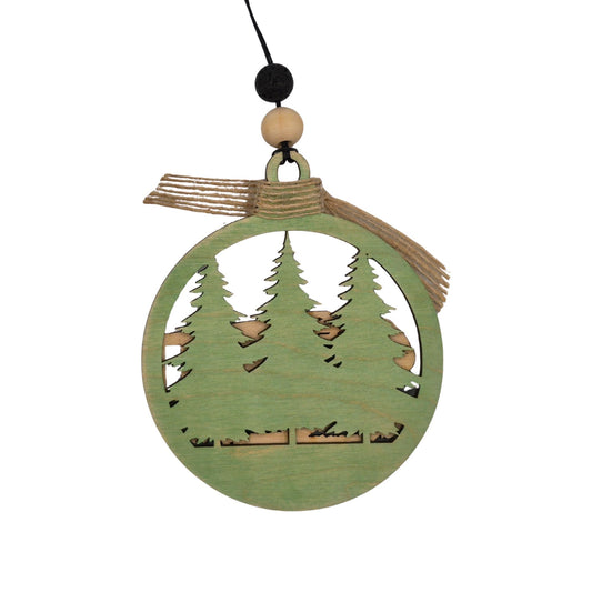 Camper Silhouette with Forest | Bauble