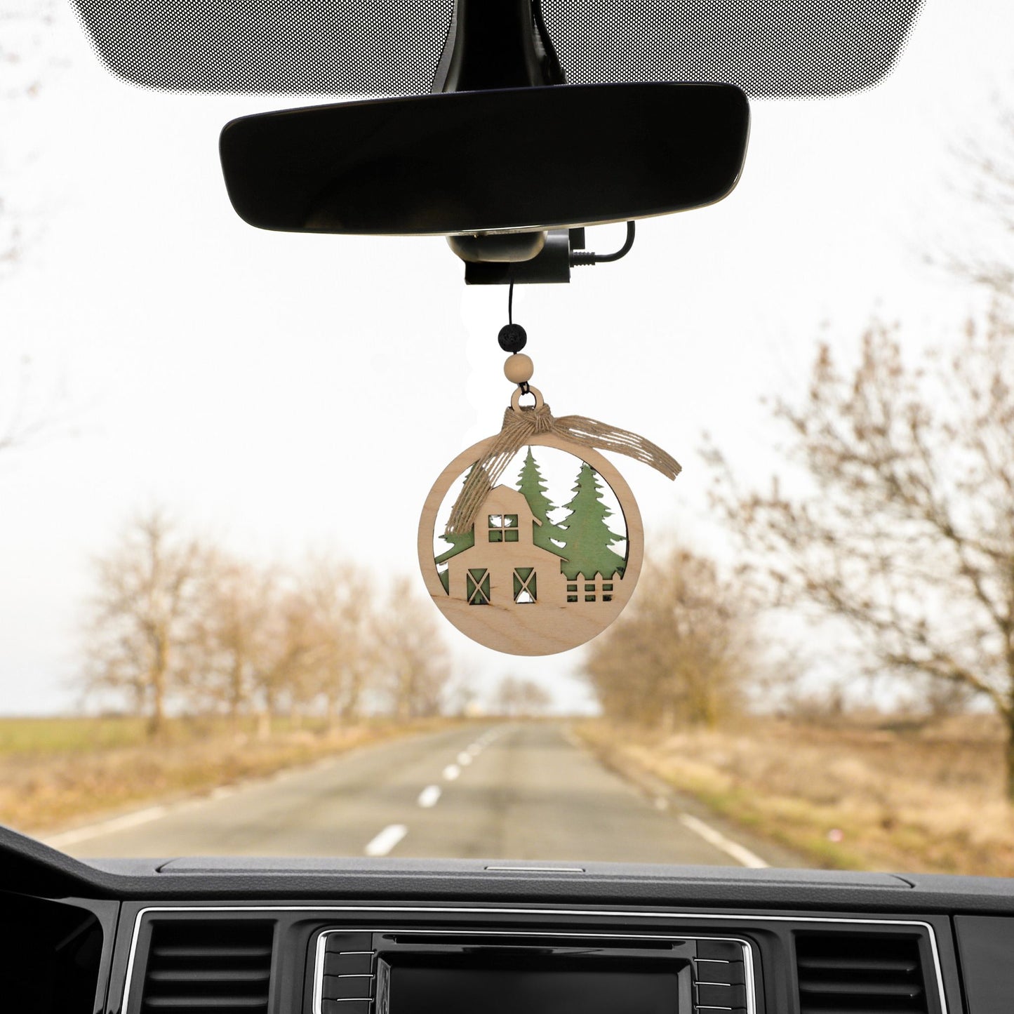 Chicken Coop Silhouette with Forest | Bauble | Ornament