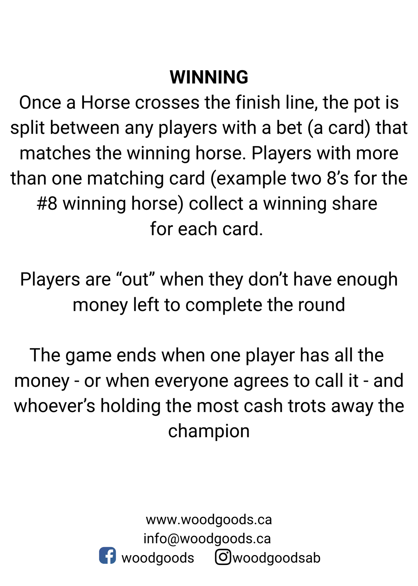Horse Race Game Board