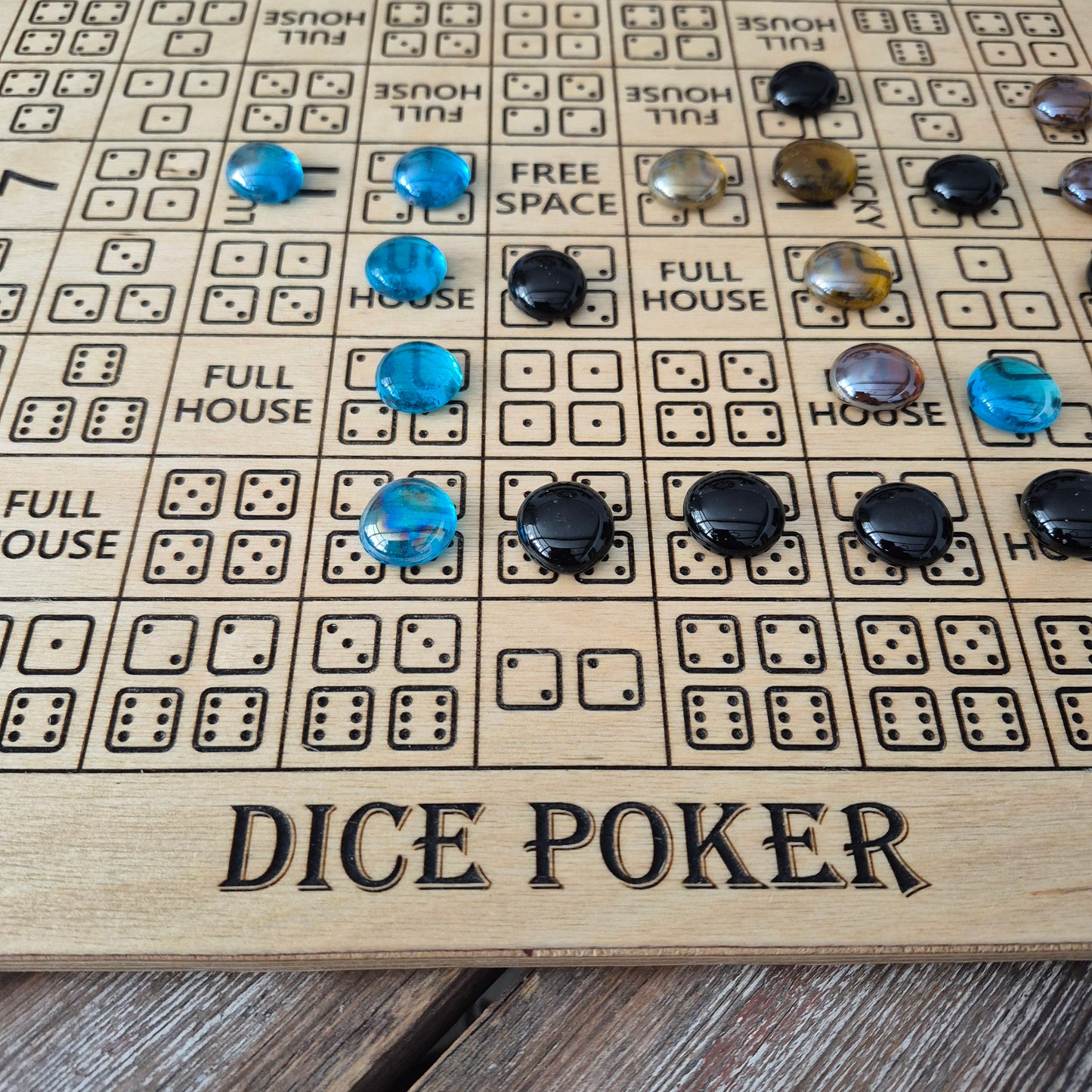 Dice Poker Game Board - 15" x 15"