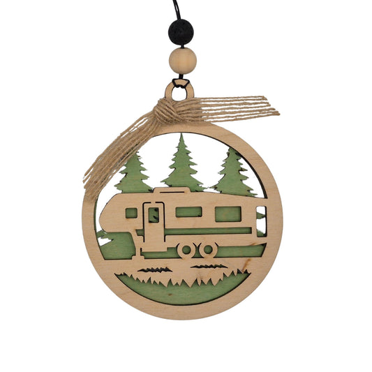 Camper Silhouette with Forest | Bauble