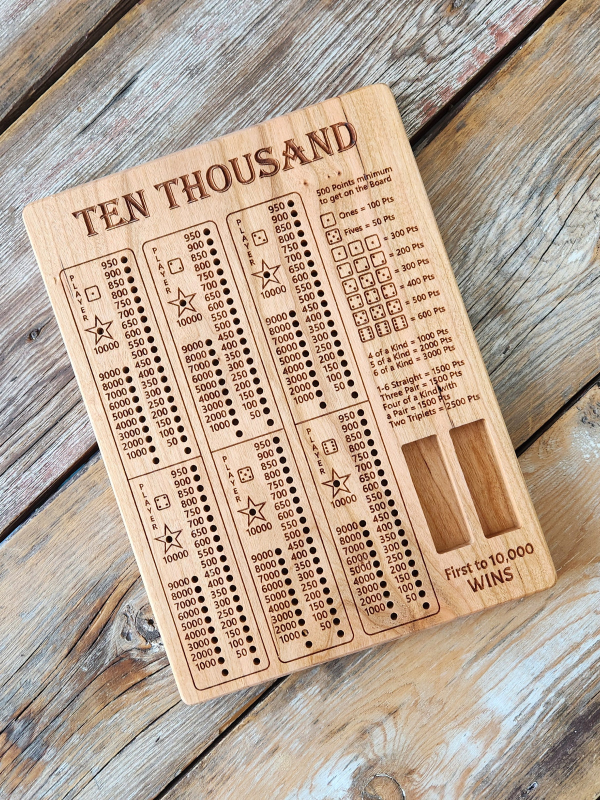 Ten Thousand | Farkle | 6 player Game Board
