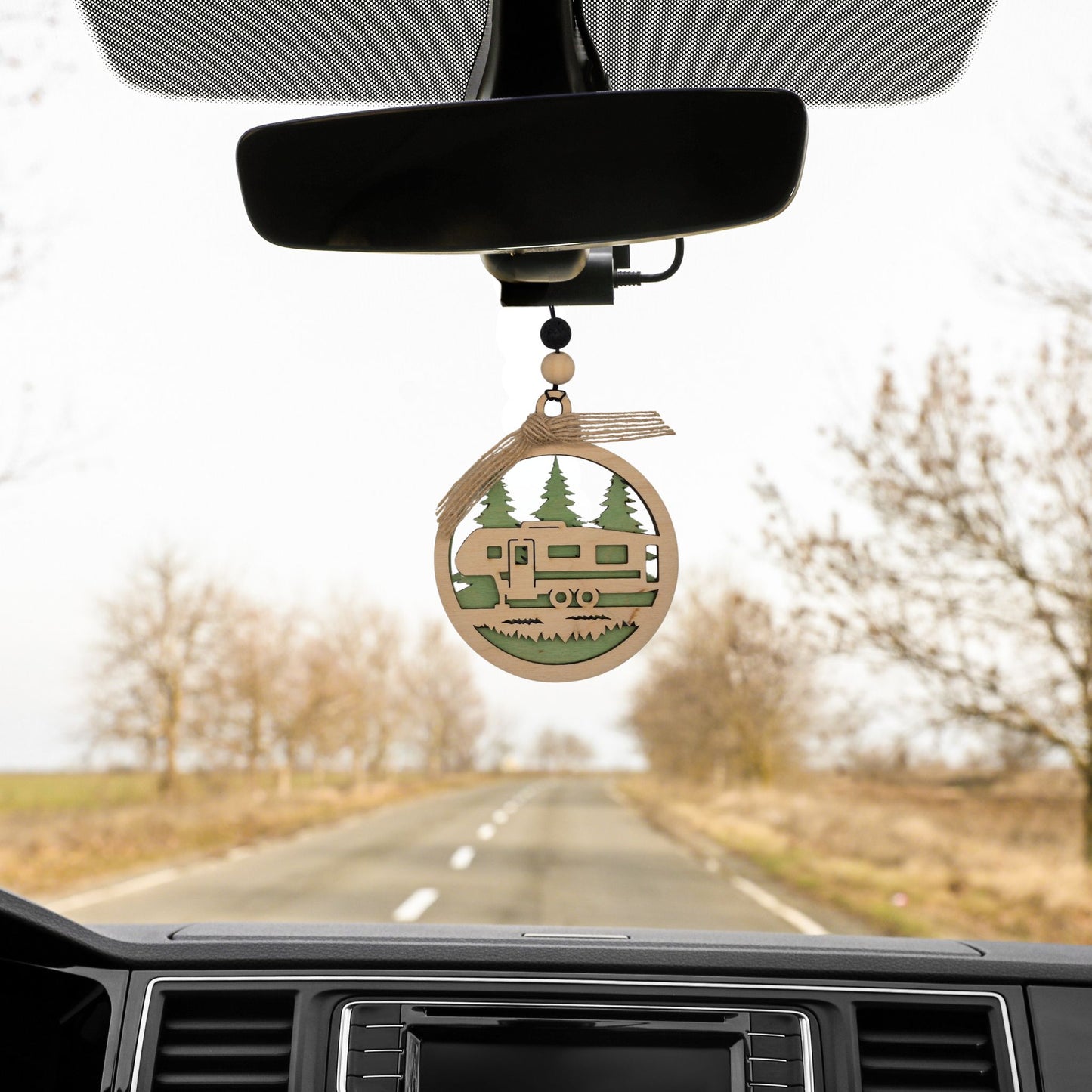 Camper Silhouette with Forest | Bauble