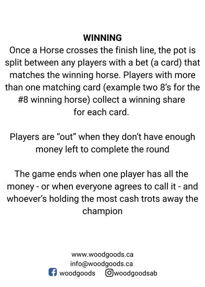 Horse Race Game Board