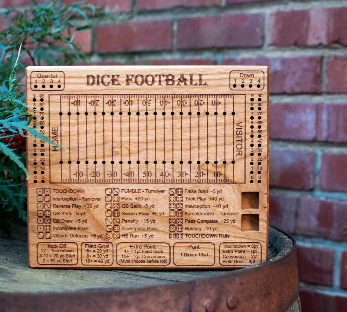 Football Dice Wooden Game Board