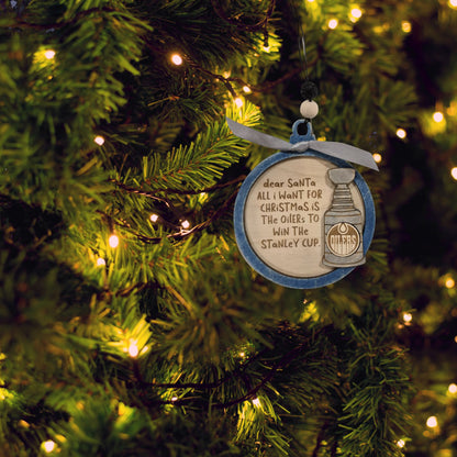 Dear Santa, All I want is for the Oilers to win a Stanley Cup | Christmas Ornament