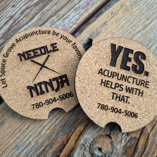Car Coasters | Set of 2 | Cork | 2.75" Round