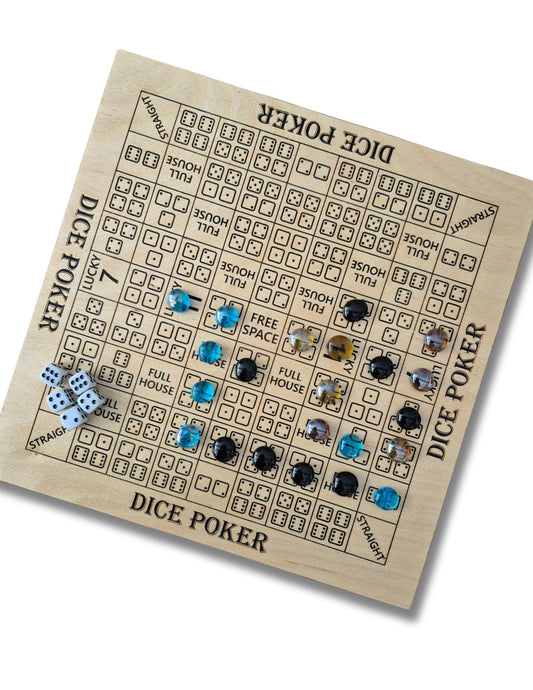 Dice Poker Game Board - 15" x 15"