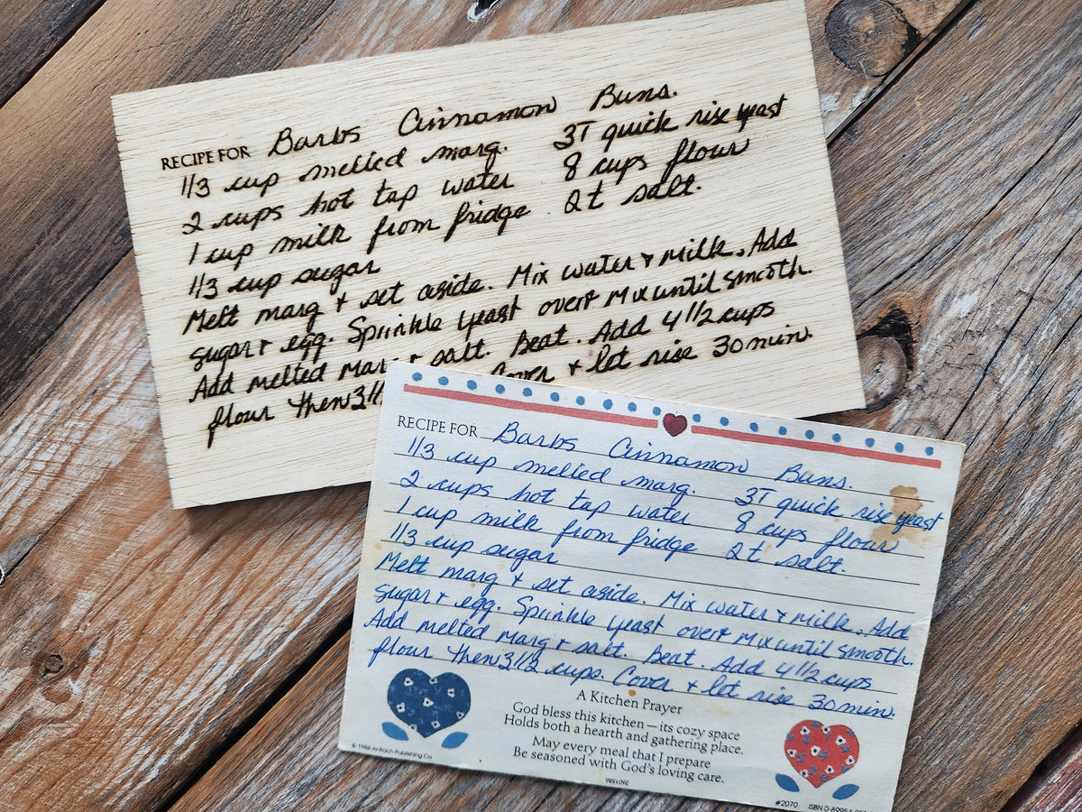 Personalized Handwritten Recipe Board