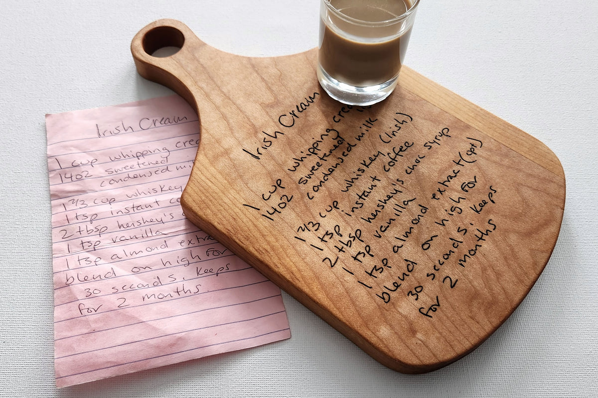 Personalized Handwritten Recipe Board